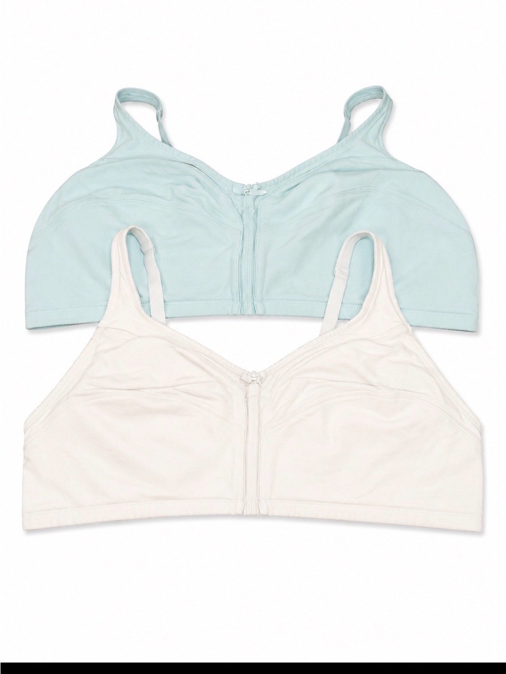 Comfort Light Blue & white Soft bra's Gentle Scoop SZ 52DD no underwire/padding